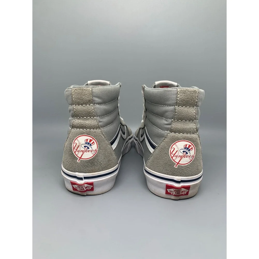 Vans Sk8-Hi MLB New‎ York Yankees Gray High Top Sneakers 721356 Men's Sz 8.0